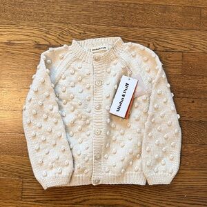 Misha and Puff Popcorn Cardigan NWT